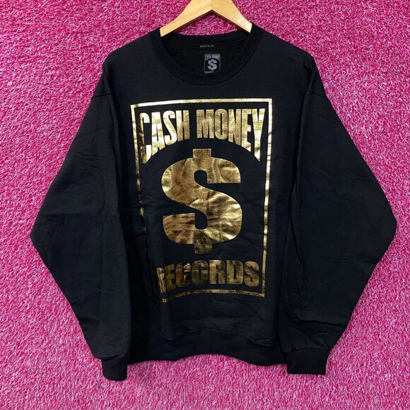 Cash Money Records Gold Foil Logo Crewneck Sweater Large - Picture 1 of 4